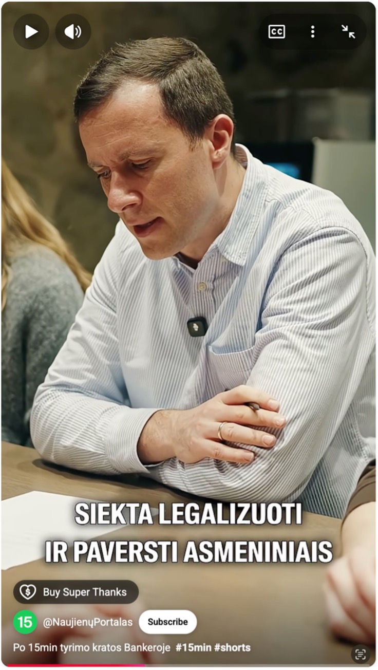 „15min“ redaktorius Vaidotas Beniušis pažodžiui cituoja V. Germano platintą skundą.